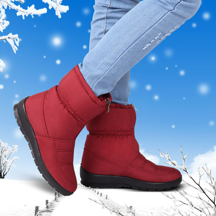 Snow boots Bootie winter new pattern waterproof lady Boots Plush keep warm Mom shoes Cotton-padded shoes On behalf of