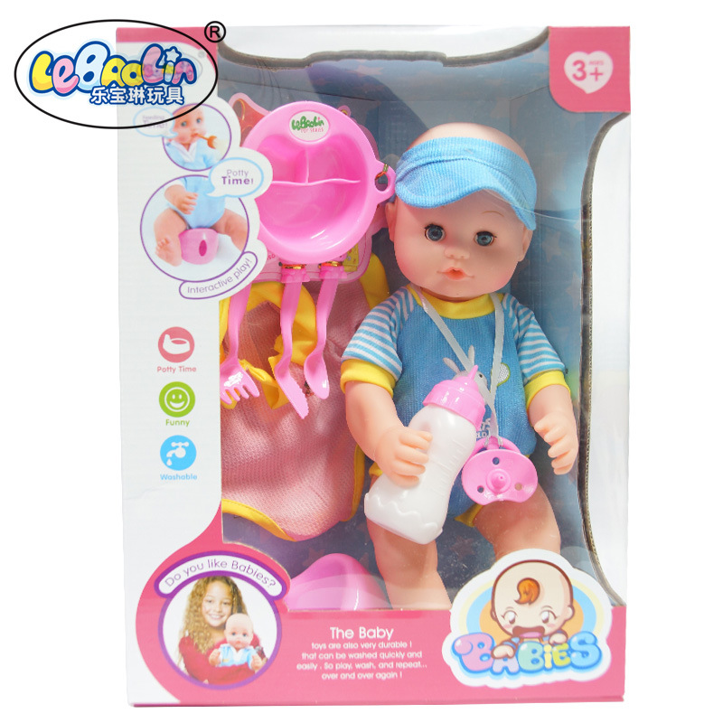 Muñeca de simulación, agua potable, orinar, muñeca con vajilla, ropa, orinal, biberón, chupete, juguete para niños