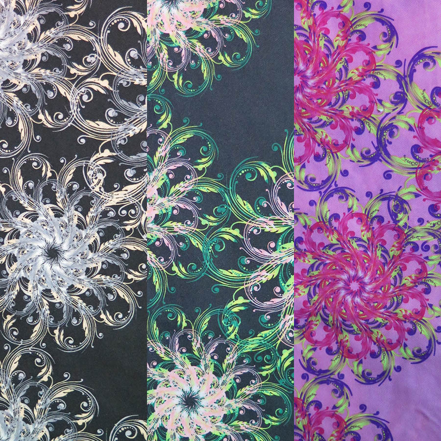 时尚针织印花面料 女装裙子服装新款面料 全涤印花面料|ru