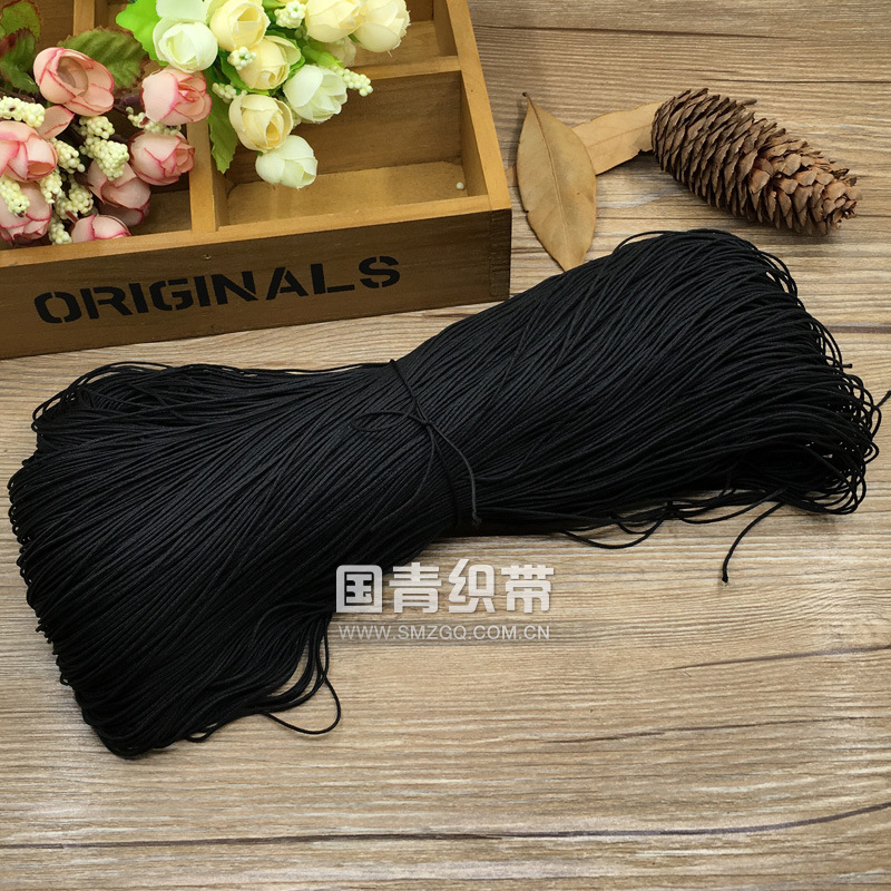 厂价供应 涤纶空芯细绳 0.9mm黑色加密3级 挂饰用 筒装 提供剪切