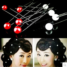 新娘盘发饰品　串珍珠发簪发夹簪子U形夹头饰批发