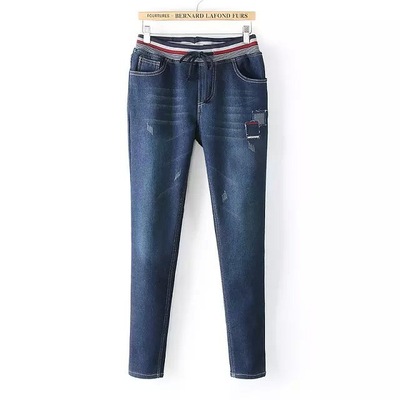 加厚小脚裤_民族风牛仔裤女裤加绒加厚小脚裤