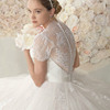 Double shoulder short sleeved V collar to show thin bride tailed wedding dresses new autumn and summer romantic lace