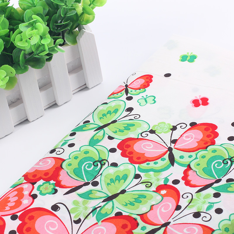 现货供应全棉府绸活性梭织印花布 两面定位花 主要用于童装连衣裙