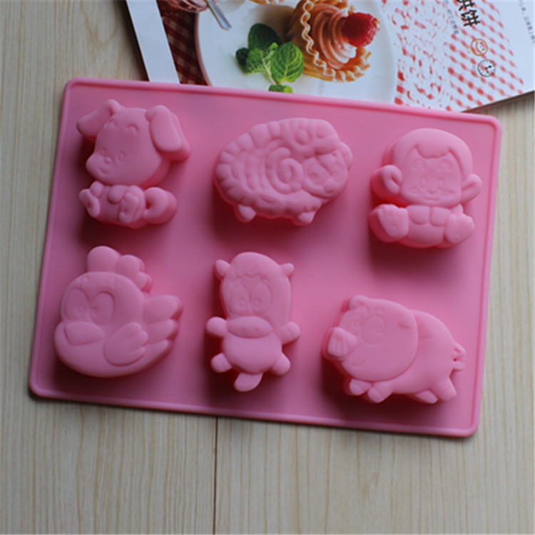现货厂家供应硅胶蛋糕模12生肖之二款巧克力模手工皂模DIY模
