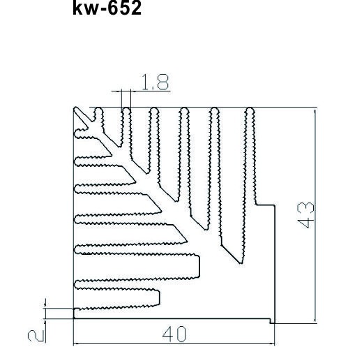 宽度40mm,厚度43mm   大功率散热器  河南电子散热器 铝型材