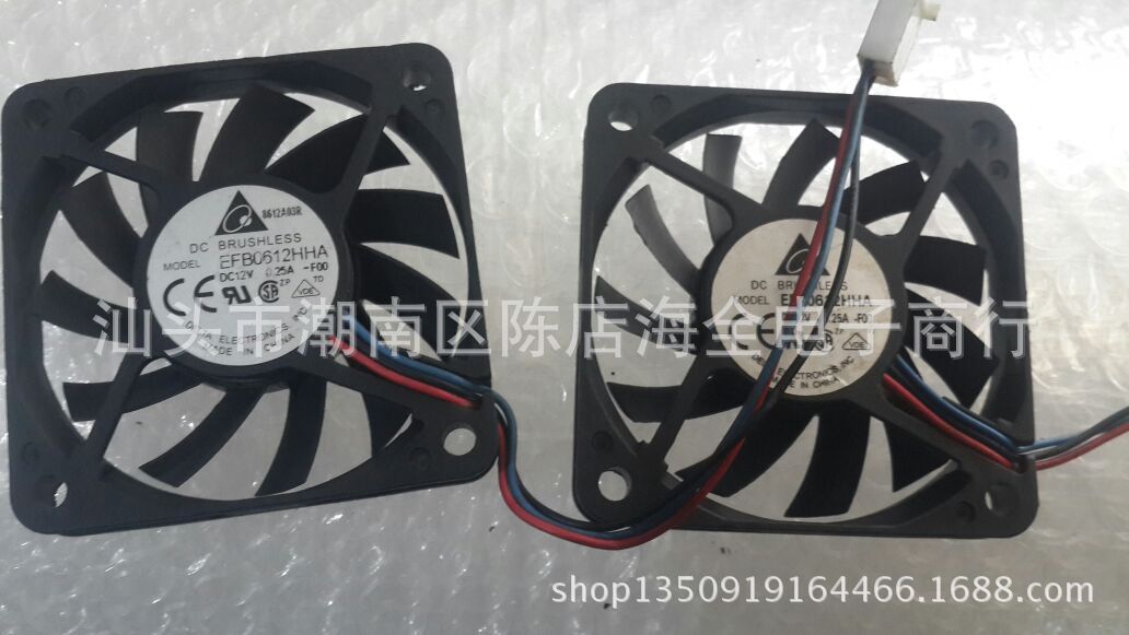 台达 EFB0612HHA 6厘米 双滚珠轴承6010 12V0.25A大风量超薄风扇