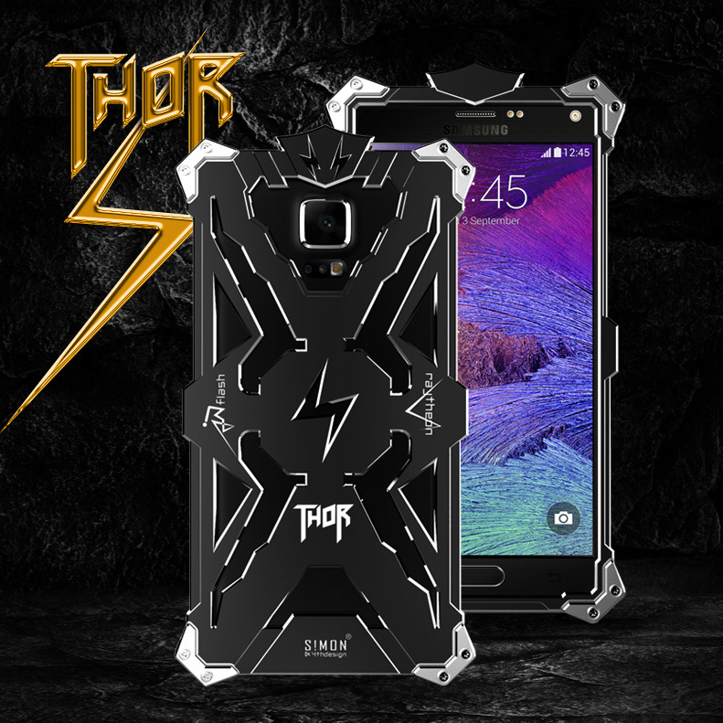 SIMON THOR Aviation Aluminum Alloy Shockproof Armor Metal Case Cover for Samsung Galaxy Note 4 N9100