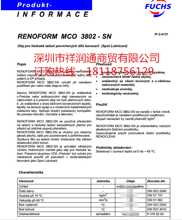 RENOFORM MCO 3802 SN