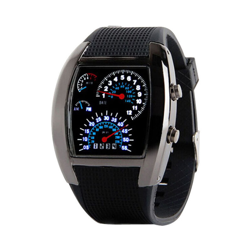 Foreign trade cross-border LED electronic explosion models aviation watch men's square sports dashboard creative watch factory