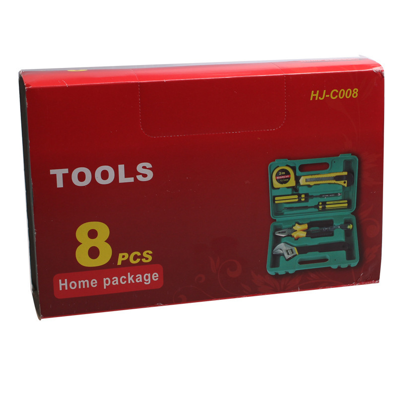 車載家用應(yīng)急組合工具箱 五金維修工具8件套裝 車險禮品 HJ-008