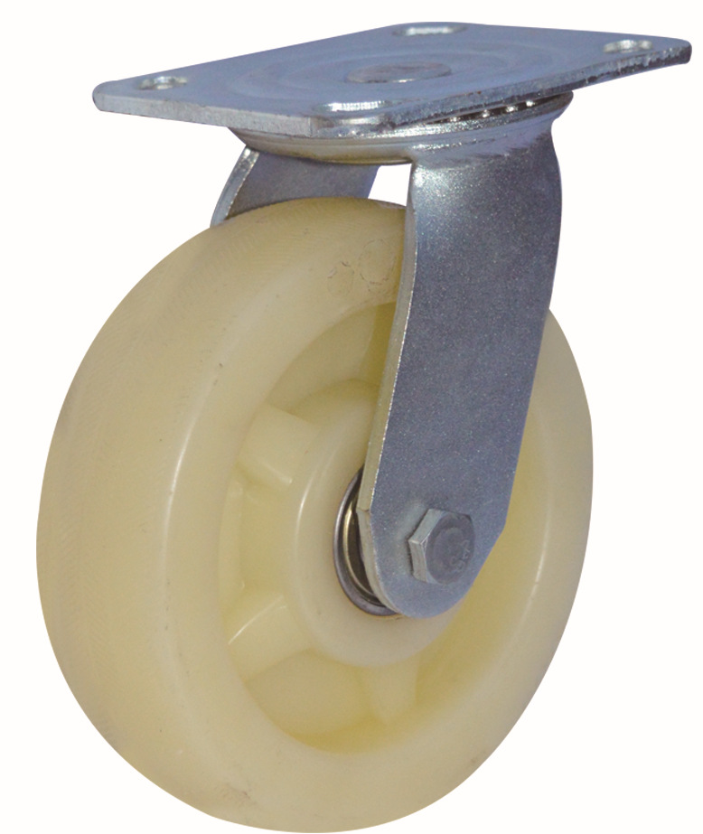 4寸5寸6寸8寸白PP重型尼龙万向脚轮 滚轮 塑料轮子刹车轮子