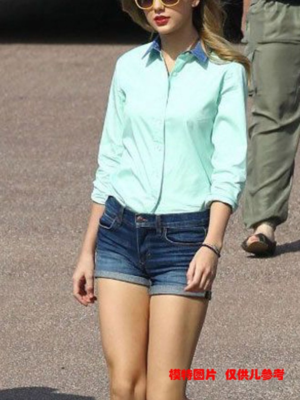 Spot wholesale WD stretch large, medium and high waist slim women's denim shorts low batch