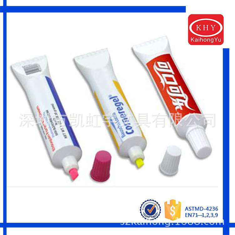 Keihin customized modelling Fluorescent pen Toothpaste fluorescent pen student Text Mark Syringe highlighter