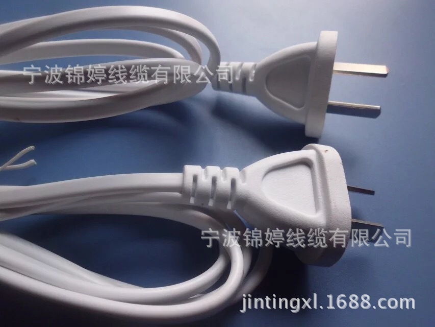 IRAM系列两芯两脚两极阿根廷插头电源线 阿根廷白色Y009插头线