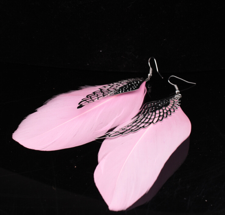 1 Pair Simple Style Wings Alloy Hollow Out Women's Earrings display picture 1