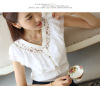 Summer shiffon shirt sleevless, big long-sleeve, V-neckline, Korean style, plus size