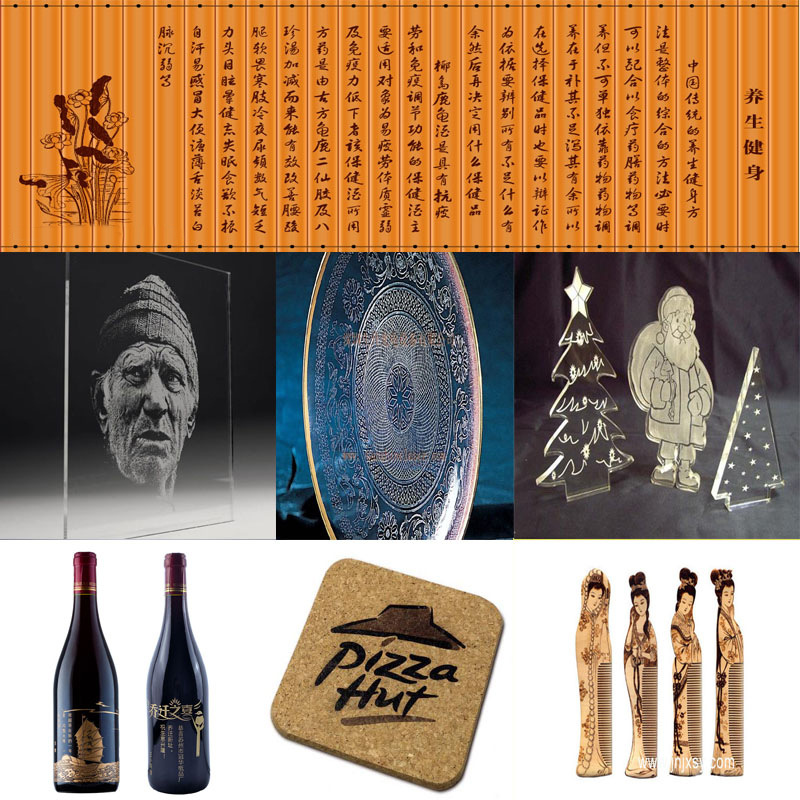 2018新款直线导轨4040木刻画激光雕刻机不织布胸牌皮革激光切割机