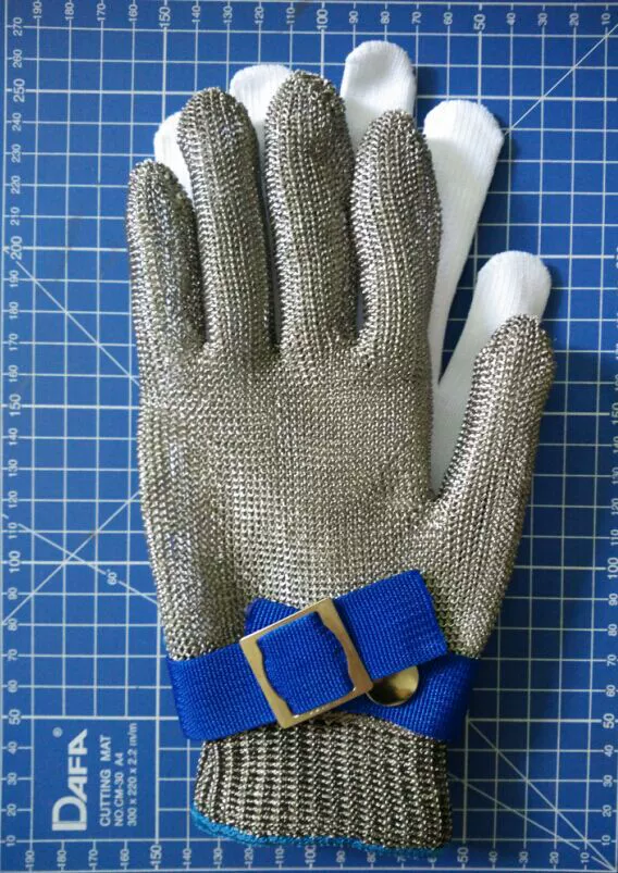 Проволока из нержавеющей стали перчатки, стальной проволоки порезостойкие перчатки, замок Броня перчатки
