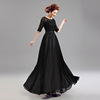 Long bridal gown dress new black lace in the long dinner banquet will host