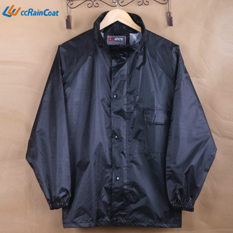Factory direct double-layer mesh full lining polyester raincoat set waterproof hooded raincoat adult custom