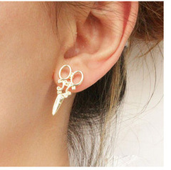 懷琅 韓國小耳釘 女生可愛版 小剪刀耳釘 批發