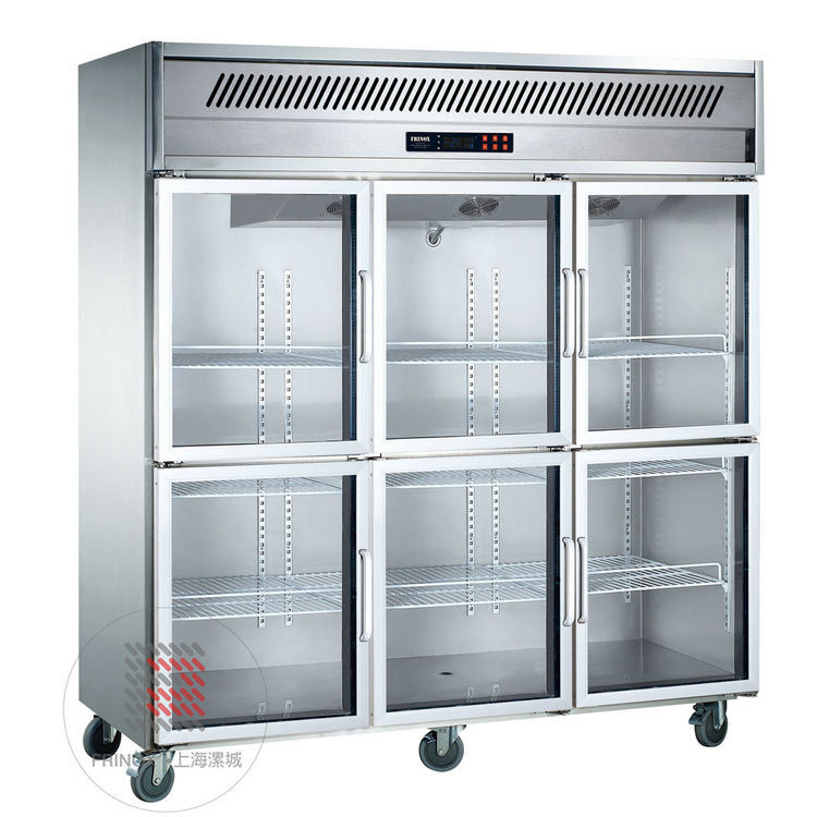 厂家供应KG1.6L6W 六门立式冷藏展示柜 六门展示冷藏冷冻柜