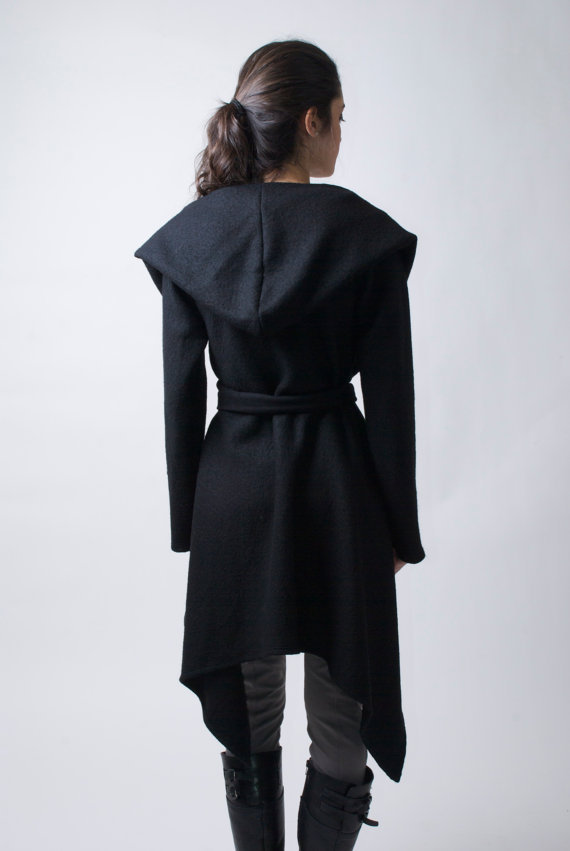 Mid Length Irregular Hooded Zipper Sweatshirt Coat Fleece Lined Multiple Colors Casual Style Wholesale Available