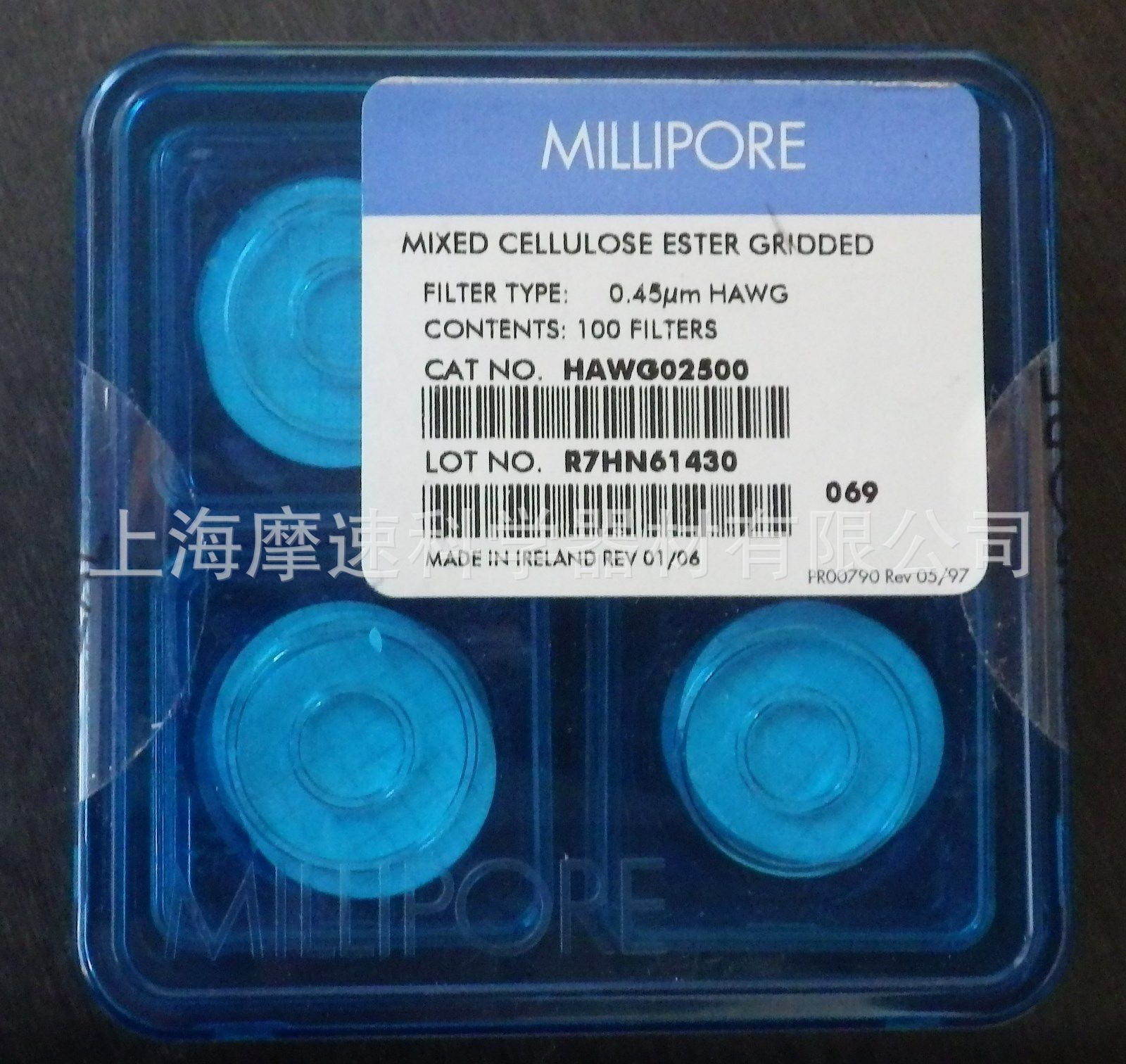 美国密理博Millipore HAWG02500 25mm 混合纤维素滤膜