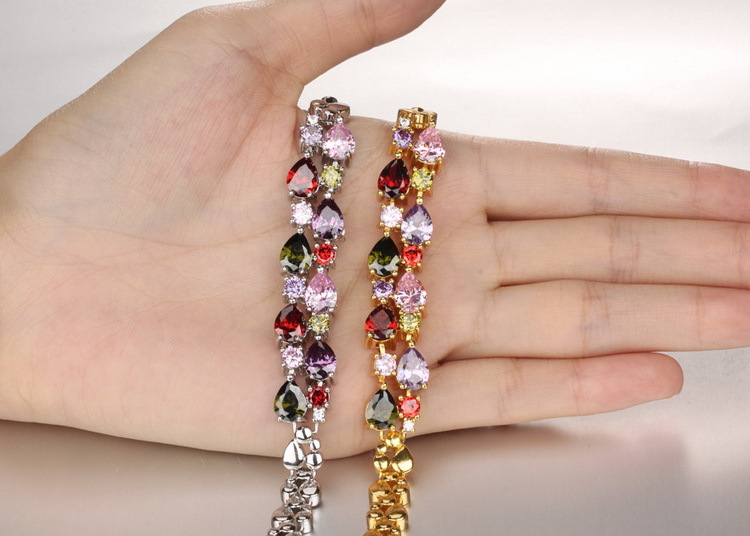 Bracelet En Cuivre Zircon Simple display picture 4