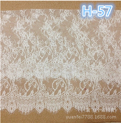H-57染色超宽双边蕾丝睫毛花边DIY服装辅料批发110厘米现货