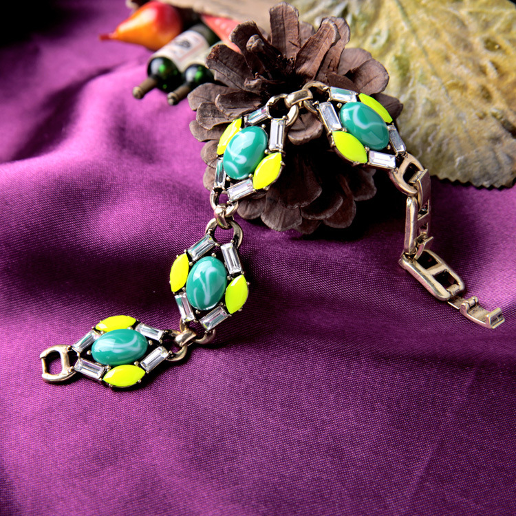 Alloy Natural Gemstone Wild Ladies Bracelet display picture 3