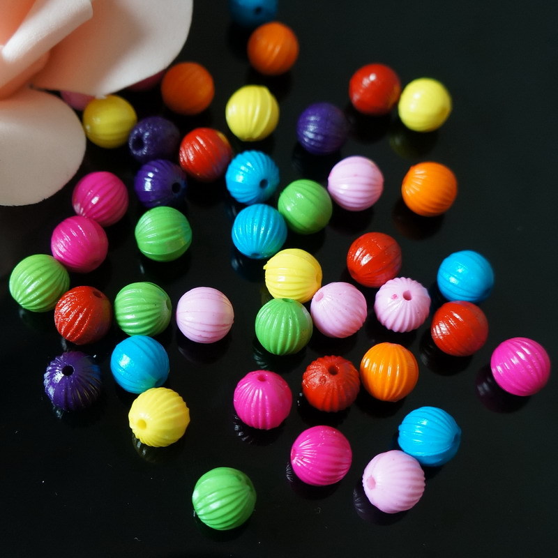 手链项链饰品配件 DIY儿童饰品 女童手链串珠材料 彩色南瓜珠详情图3