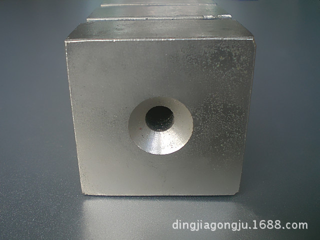 48x48x24mm镀镍强磁 钕铁硼带孔强力磁铁 方形磁石吸铁石磁钢