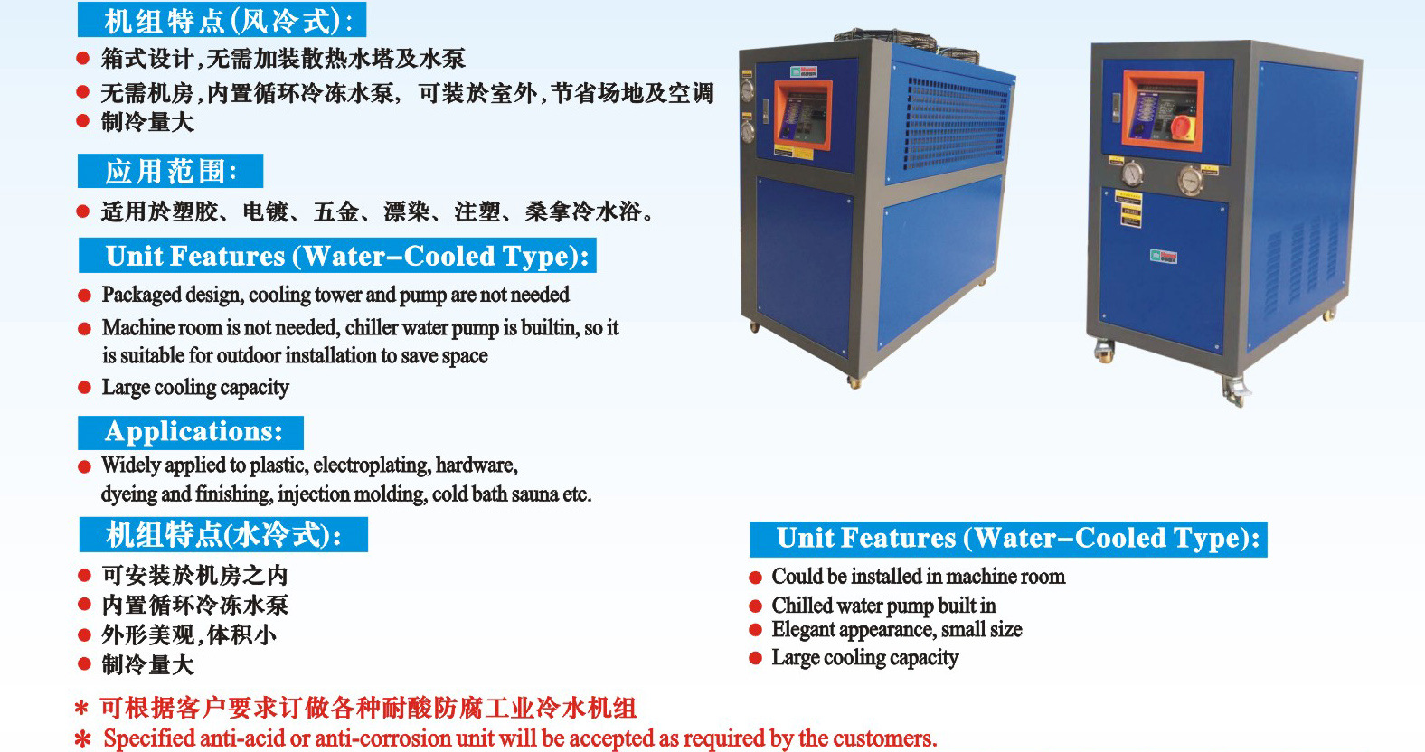 风冷水冷工业冷水机