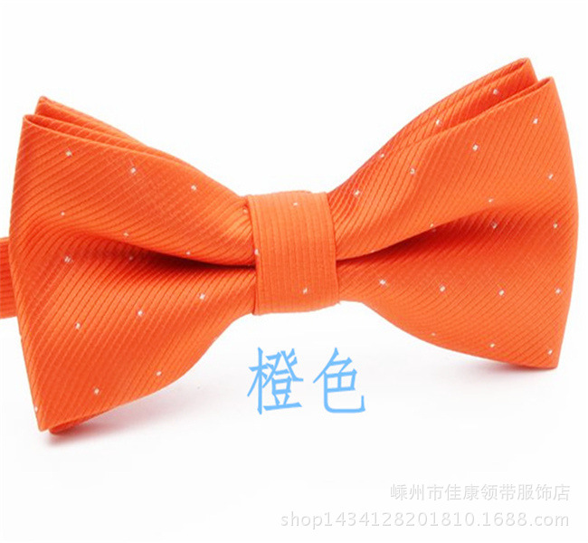 Adult man marry Smooth Twinkle speckle double-deck Collar isignina Orange butterfly Fine lines girl student black and white orange Bowtie
