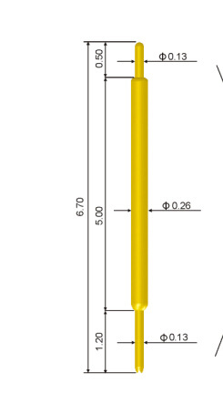 现货供应香港进口双头弹簧测试探针  0.26高频ic半导体进口探针