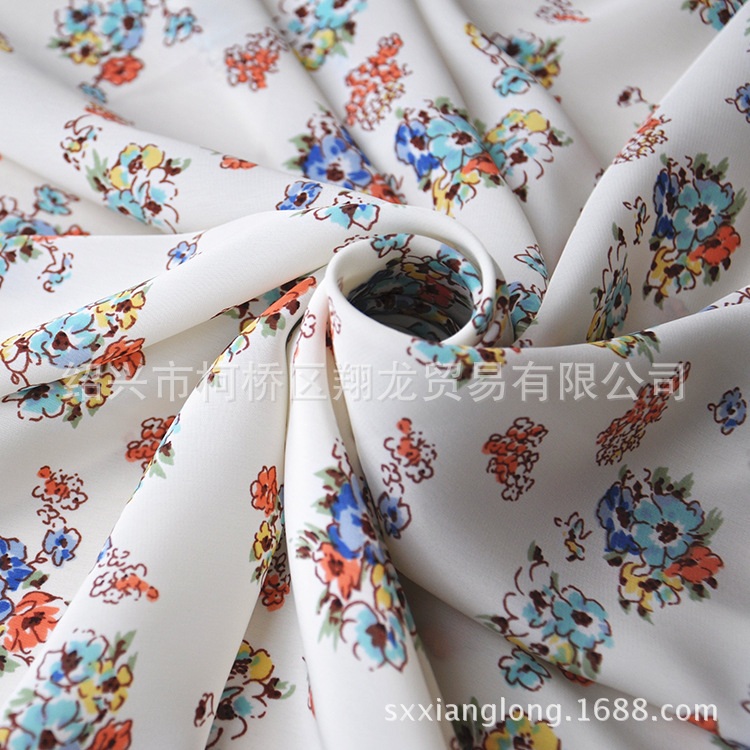 【翔龙印花 XL2895】新品 时尚清新淑女小碎花水洗绒印花面料