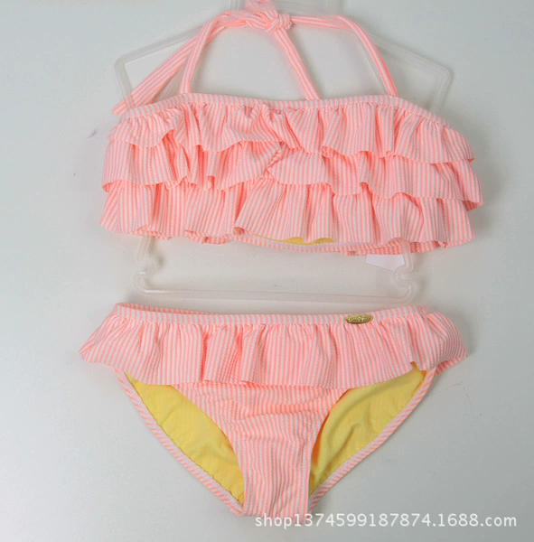 Orange and white striped short split