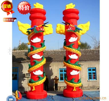 供应盘龙柱气模盘龙充气立柱广告公司展会布置