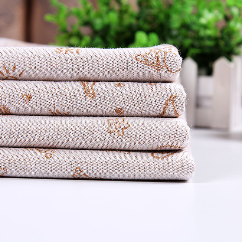 婴儿家纺彩棉质提花双面布宝宝童装服饰口水巾面料针织现货