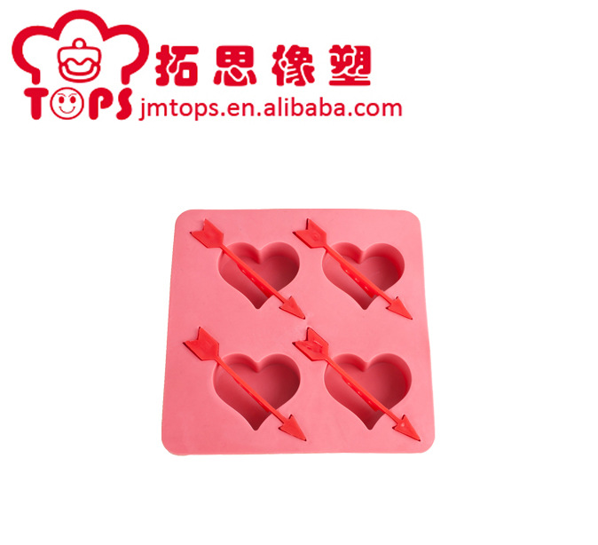 厂家直销硅胶冰格 硅胶一箭穿心4孔冰格 创意可食用冰格