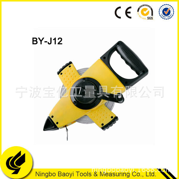 厂家定制3倍速手摇手式纤维卷尺 工程设计PVC测量尺 可批发供应