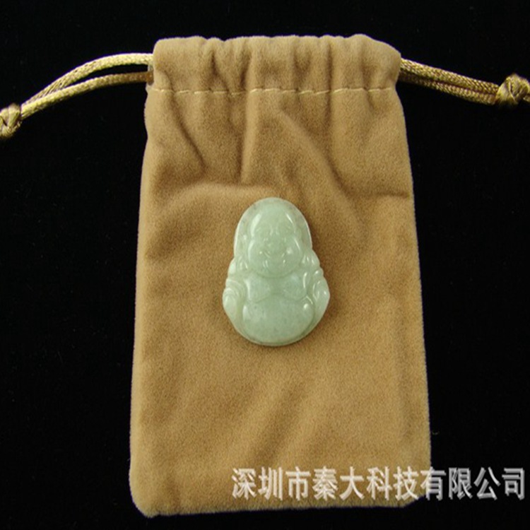 华彧针织底绒布双层单针束口 绒布袋源头厂家