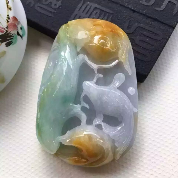 Emerald jade ice glutinous colorful spring color is full of pendant…