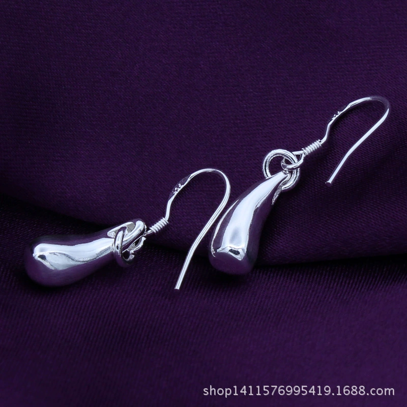 Модные трендовые серебряные серьги, Aliexpress, европейский стиль, простой и элегантный дизайн, оптовая продажа