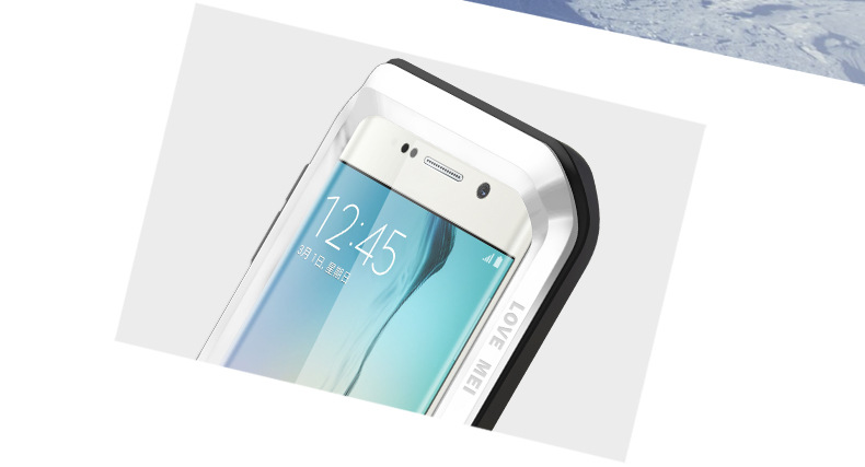 LOVE MEI Powerful Water Resistant Shockproof Dust/Dirt/Snow Proof Aluminum Metal Outdoor Heavy Duty Case Cover for Samsung Galaxy S6 Edge