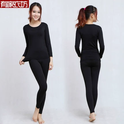 Женское осенне-зимнее термобелье больших размеров, 200 кг, 300 кг, женское тонкое нижнее белье на флисовой подкладке, Осенний брючный костюм