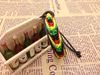 Black, red, yellow and green four -color woven leather bracelets, Jamaracea Leather bracelet bracelet