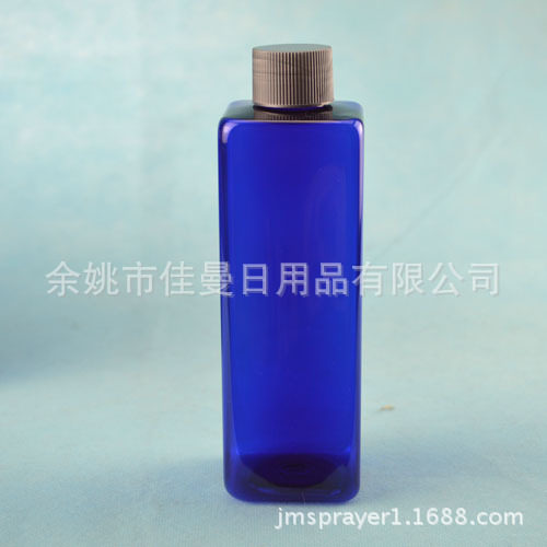 供应240ml蓝色方瓶  旋盖瓶  爽肤水瓶 塑料纯露空瓶